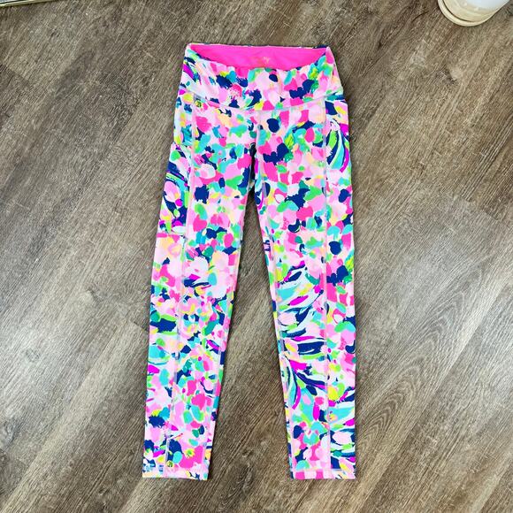 Lilly Pulitzer Leggings Luxletic Weekender Leggings Pina Colada Club - Picture 1 of 5